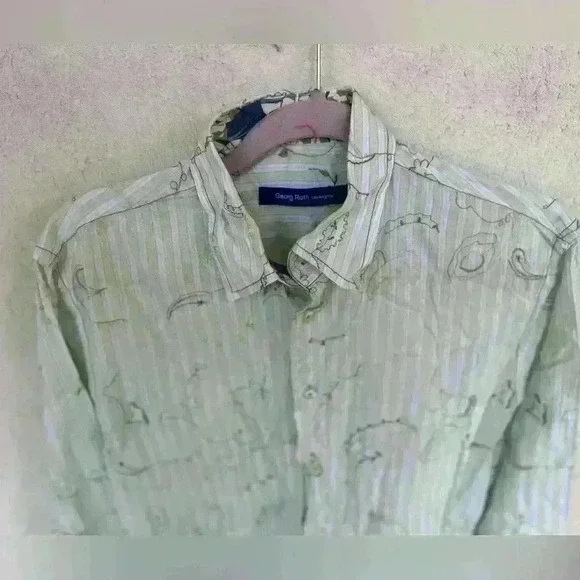 Georg Roth button up paisley top stitch men’s shirt - Picture 2 of 4